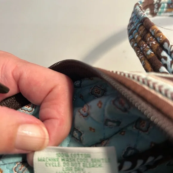 Vera Bradley Blue and Brown Floral Tote - Picture 6 of 9